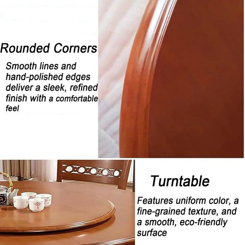 Large 28-Inch Wooden Lazy Susan Turntable for Dining Table Centerpiece featuring rounded corners and smooth hand-polished surface