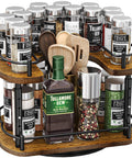 12 Inch D Shaped Lazy Susan Spice Rack Organizer with bottles and utensils