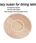 Top view of Large 28-Inch Wooden Lazy Susan Turntable For Dining Table Centerpiece With 360 Degree Silent Smooth Rotation
