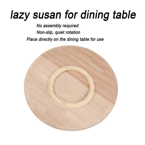 Top view of Large 28-Inch Wooden Lazy Susan Turntable For Dining Table Centerpiece With 360 Degree Silent Smooth Rotation