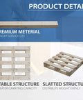 40x20x5 Inch Wooden Pallet Kit By Greaton Heavy Duty Industrial Grade Four Way Entry Design Unassembled Flat Pack Stackable And Reusable Floor Pallet For Warehouse Supermarket And Indoor Storage Solutions Forklift Ready 1 Pack with stable and slatted structure details.
