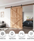 10 FT Heavy Duty Sliding Barn Door Hardware Track Kit, Straight Pulley, Slide Smoothly Quietly, Easy Install for 60" Door