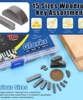 Woodruff Key And Feather Key Assortment Kit With Round Ended Keys 211 Pieces In 15 Sizes Stainless Steel Keystock Displayed
