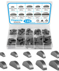 120 Piece Woodruff Key Set with 10 popular half moon sizes for metric keyway and key stock Yinpecly, shown in organized case.