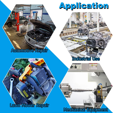 Applications of 120 Piece Woodruff Key Set With 10 Popular Half Moon Sizes For Metric Keyway And Key Stock Yinpecly Woodruff Keys in automotive repair, industrial use, lawn mower repair, and mechanical equipment