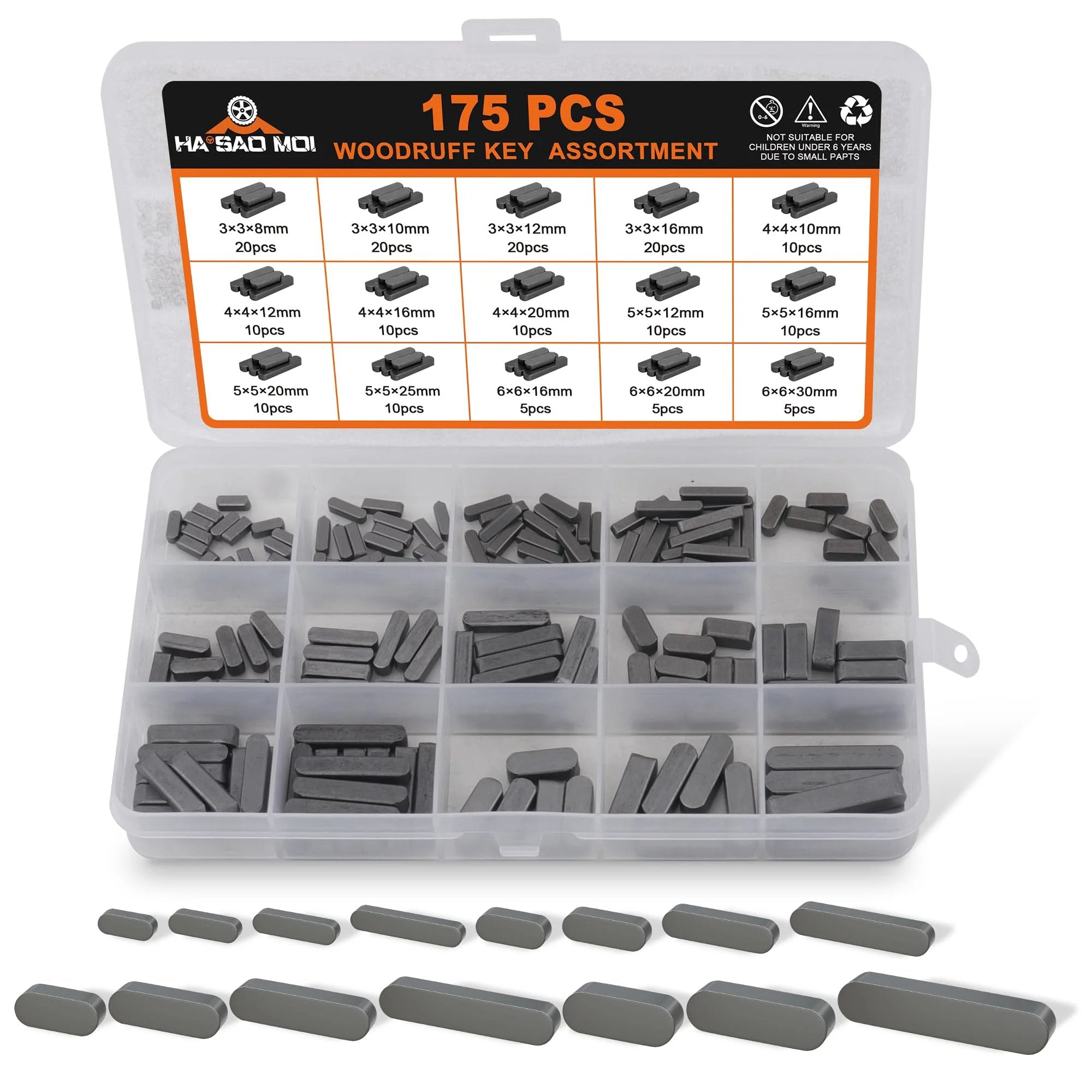 Woodruff Key Stock 175 Stainless Steel Assortment
