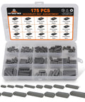 Jeu de clavettes Woodruff 175 Piece Stainless Steel Assortiment de stock principal en 15 tailles 8mm À 30mm pour les applications mécaniques
