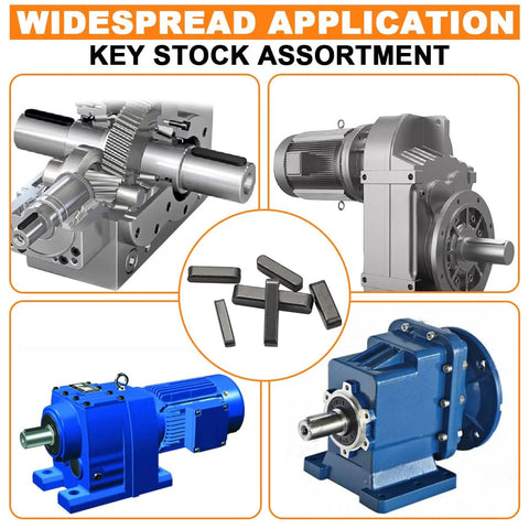 Woodruff Key Stock Set HaSaoMoi 175 Piece Stainless Steel Round Ended Feather Keys Kit with gear and motor applications