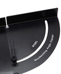 Close-up of adjustable 90-180° woodworking angle clamps made from aluminum alloy, ideal for carpentry and cabinet installations by Weitari.