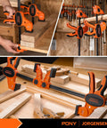Heavy Duty Woodworking Bar Clamps 12 Inch One Handed Quick Grip Clamp Set Two Pack With 300 Lb Load Limit Indicator And Spreader Function EZ Hold F Style Clamps Jorgensen For Woodworking Projects And Cabinet Making