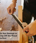 Person using woodworking tool on wood, showcasing use of Heavy Duty Double Sided Woodworking Tape For Router Templates And CNC Projects 1 Inch By 82 Feet Removable Double Adhesive Tape With Strong Bond And Easy Peel Ideal For Woodworking Setups.