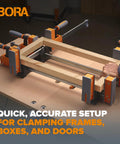 Parallel Clamp Block Set For Woodworking 4 Pack With Dual Channel Design in use on wood frame for clamping and stabilizing.