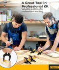 Woodworkers using heavy duty 6 inch spring clamps set of four for woodworking crafts backdrops and pool covers with a 3 inch jaw opening.