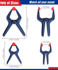 Eight Piece Clamp Set For Woodworking With Four 4-1/2 Inch Mini Bar Clamps, Two 6-1/2 Inch Spring Clamps, And Two 4-1/2 Inch Spring Clamps