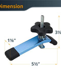 T Track Hold Down Clamp Two Pack For Woodworking Five And One Half Inch By One And One Eighth Inch Clamps With T Bolts dimensions