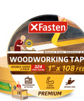 Pro Grade Heavy Duty Double Sided Woodworking Tape 1 Inch By 108 Feet Three Pack display package
