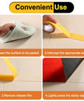 Steps showing how to use Double Sided Woodworking Tape For Templates And CNC Residue Free Mesh Adhesive for precise application.