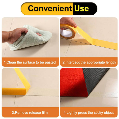 Steps showing how to use Double Sided Woodworking Tape For Templates And CNC Residue Free Mesh Adhesive for precise application.