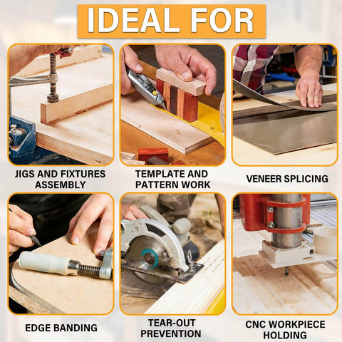 Double Sided Woodworking Tape For Wood Projects, 1 And 2 Inch By 33 Feet, 2 Rolls, No Residue, Removable But It Sticks Like A Champ