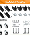 Package contents for Workbench Casters Wheels 660Lbs Retractable Casters Set of 4 Heavy Duty Side Mount Caster Rollers 2.5''