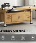 Heavy Duty Leveling Casters Set of 4 for Workbenches and Machinery, Adjustable Retractable Stem Caster Wheels With T Nuts