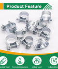 34 Piece Worm Gear Hose Clamp Kit 8 To 18mm Range In Five Sizes One Quarter To Five Eighth Inch Heavy Duty Automotive Diesel Petrol Hose Clamps Zinc Plated Corrosion Resistant Includes Strong Storage Box