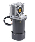 Front view of a 110V 120W Worm Gear Reducer with 14 mm shaft size, 11 lb load capacity for rotary equipment and power transmission.