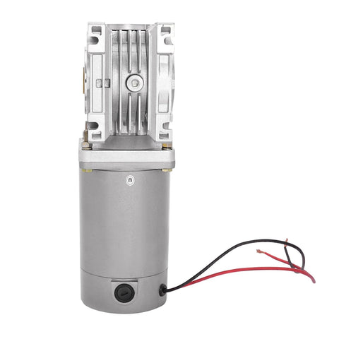 ✝️ Worm Gear Reducer 18 mm Shaft Size 84 lb Load Capacity 1-Pack 24V Variable Speed Worm, front view showing robust housing and wiring