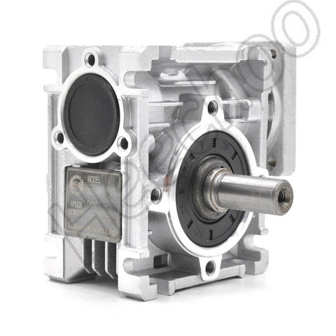 Worm Gear Reducer 53 mm Shaft Size 1-Pack Worm Gear Nema23 Stepper shown in silver housing for industrial systems.