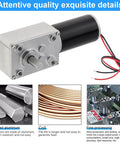 ✝️ Worm Gear Reducer 8 mm Shaft Size 1-Pack 12V Worm Gear Motor with housing and wires, shown with materials and processing details.