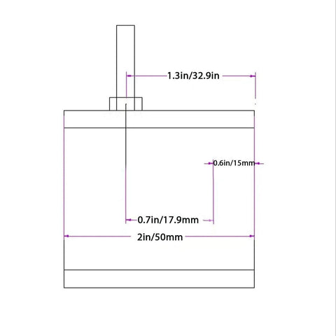 Technical diagram of a ✝️ Worm Gear Reducer 8 mm Shaft Size 661 lb Load Capacity showing dimensions in inches and millimeters.