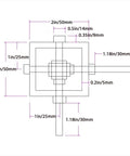 Diagram of a ✝️ Worm Gear Reducer 8 mm Shaft Size 661 lb Load Capacity 1-Pack Right Angle Worm Gearbox with measurements.