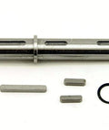 Worm Gear Reducer 1-Pack Mrv030 components for rotary equipment, featuring shaft, keys, and retaining ring on white background.