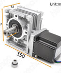 ✝️ Worm Gear Reducer 53 mm Shaft Size 1-Pack Worm Gear Nema23 Stepper with dimensions for industrial systems
