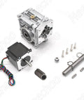 ✝️ Worm Gear Reducer 53 mm Shaft Size 1-Pack Worm Gear Nema23 Stepper for Rotary Equipment and Power Transmission, components view.