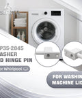 Lid Hinge Pin WP35-2045 Fits Top Load Washers 2 Pack Durable Replacement for Washer Lid, product display with washing machine in background