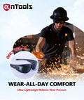 Wraparound Welding Glasses With UV Protection And Anti Scratch Lens ANSI OSHA worn by worker in welding setting