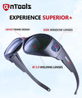 Wraparound Welding Glasses With UV Protection And Anti Scratch Lens ANSI OSHA showcasing curved design and side window lenses