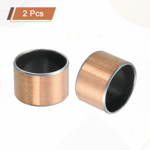 Two Piece Sleeve Bearings Set One Inch Bore, One And One Eighth Inch Outer Diameter, Three Quarter Inch Length Self Lubricating Oil Free Wrapped Bronze Sintered Bushings