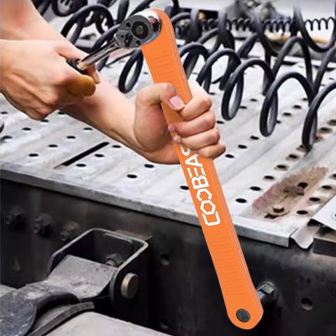 Person using Three Eighths Inch Offset Extension Wrench For Tight Spaces, Impact Ready Socket Extender in high carbon steel on machinery