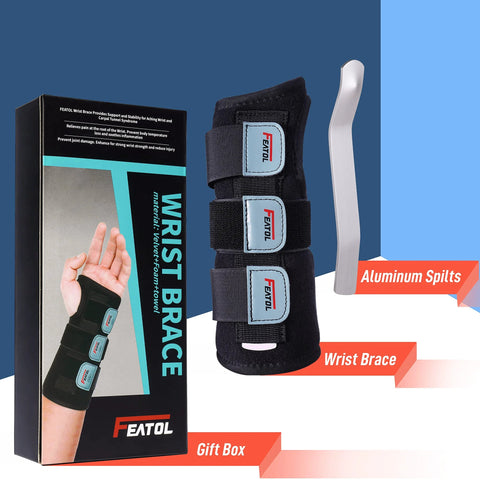 Wrist Brace For Carpal Tunnel Right Hand Night And Day Support Removable Metal Splint With Three Adjustable Straps Pain Relief