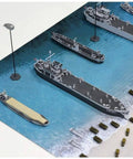 Epic Normandy D-Day Landing Diorama Base for 1/700 WWII Ships and Landing Craft, Scenic Paper Base 290 x 185 mm, model scene.