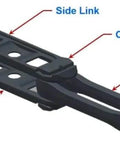 X-458 Conveyor Chain 10 Foot Section By Jervis Webb High Strength Steel showing side links, chain pin, and center link detail