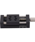 X-Axis Mini Linear Rail Stage Actuator High Precision Adjustable 10mm Stroke Aluminum Alloy Sliding Table with Manual Fine Tune for DIY CNC Router 20 x 20 mm Part side view