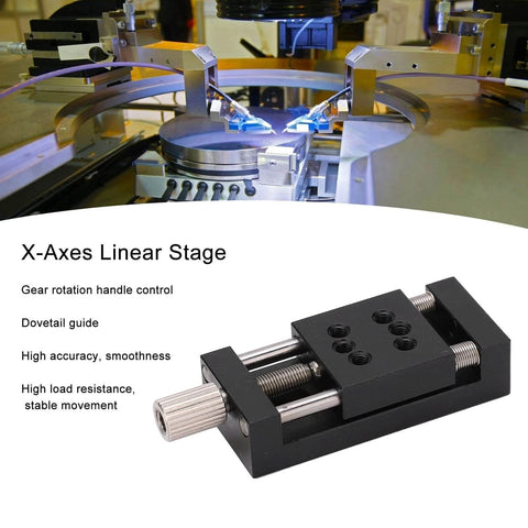 X-Axis Mini Linear Rail Stage Actuator High Precision Adjustable 10mm Stroke Aluminum Alloy Sliding Table with Manual Fine Tune