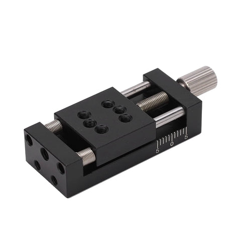 X-Axis Mini Linear Rail Stage Actuator High Precision Adjustable 10mm Stroke Aluminum Alloy Sliding Table with Manual Fine Tune