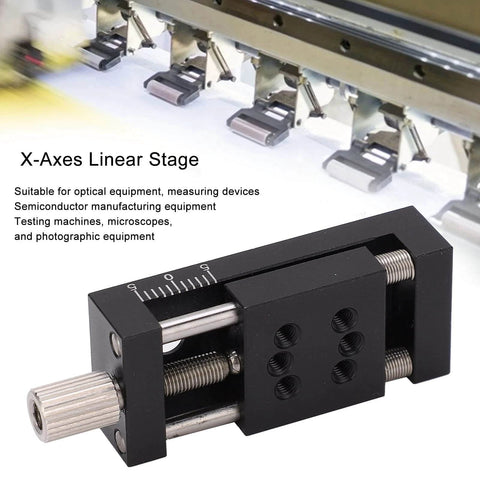 X-Axis Mini Linear Rail Stage Actuator High Precision Adjustable 10mm Stroke Aluminum Alloy Sliding Table in side view