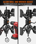 X-Shaped Wheel Chocks For Travel Trailers And RVs Drill-Adjustable 3 To 11.5 Inches 2-Pack Black in use with drill and wrench