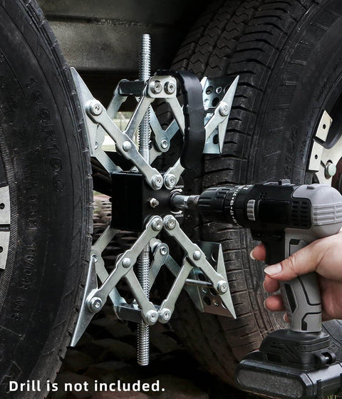 X Shaped RV Stabilizer Wheel Chock For Dual Axle Travel Trailers And Campers With Drill Adjust, Reduces Sway, Quick Install