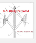 Diagram of the Camper Wheel Chock Heavy Duty Rotatable X Shaped Stabilizer For RV Trailer Drill Adjusted Two Sets Tire Lock Chocks